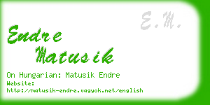 endre matusik business card